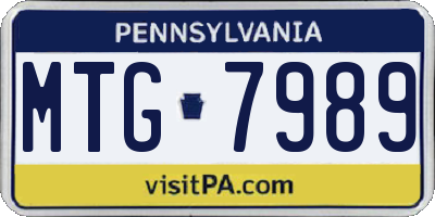 PA license plate MTG7989