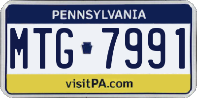 PA license plate MTG7991