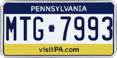 PA license plate MTG7993