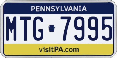 PA license plate MTG7995