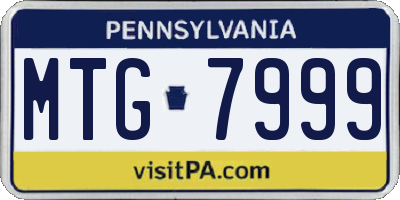 PA license plate MTG7999