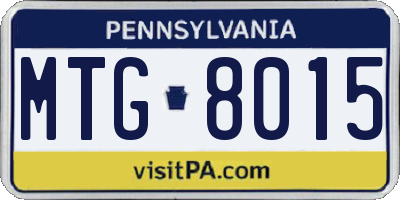 PA license plate MTG8015