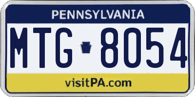 PA license plate MTG8054