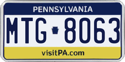 PA license plate MTG8063