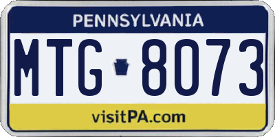 PA license plate MTG8073