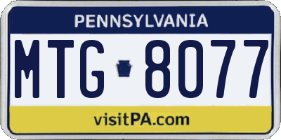 PA license plate MTG8077