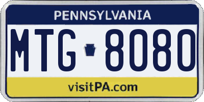 PA license plate MTG8080