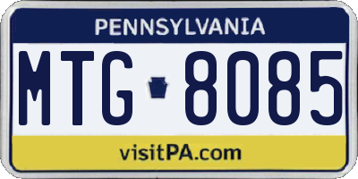 PA license plate MTG8085
