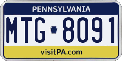 PA license plate MTG8091