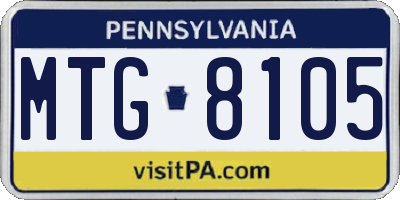 PA license plate MTG8105