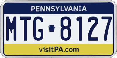 PA license plate MTG8127