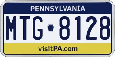 PA license plate MTG8128