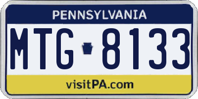 PA license plate MTG8133