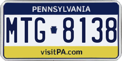 PA license plate MTG8138
