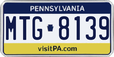 PA license plate MTG8139
