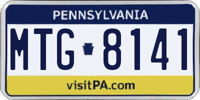 PA license plate MTG8141