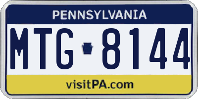 PA license plate MTG8144