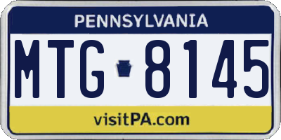 PA license plate MTG8145