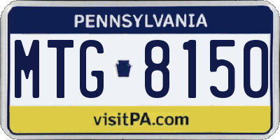 PA license plate MTG8150