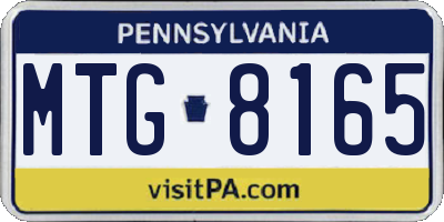 PA license plate MTG8165