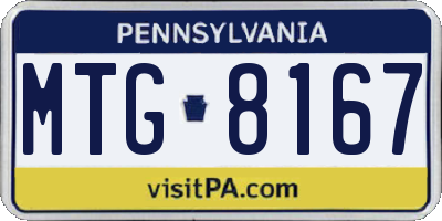 PA license plate MTG8167