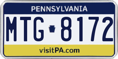 PA license plate MTG8172