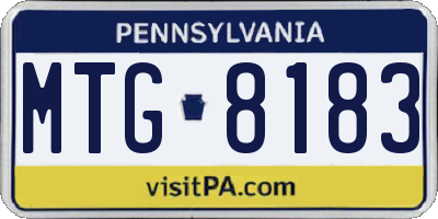 PA license plate MTG8183