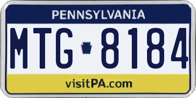 PA license plate MTG8184