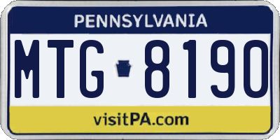 PA license plate MTG8190