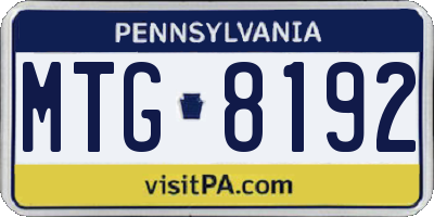 PA license plate MTG8192