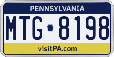 PA license plate MTG8198