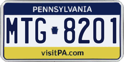PA license plate MTG8201