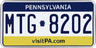 PA license plate MTG8202