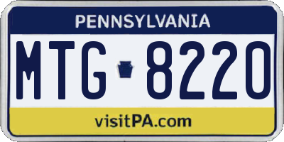 PA license plate MTG8220
