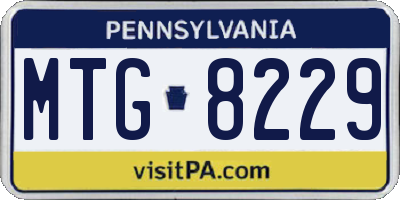 PA license plate MTG8229