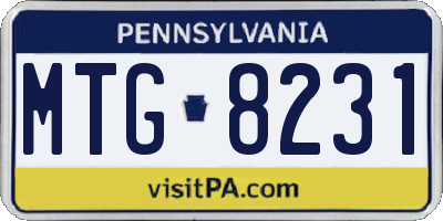 PA license plate MTG8231