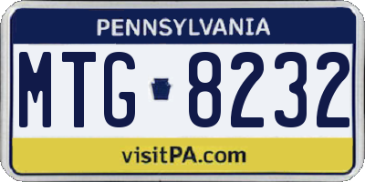 PA license plate MTG8232