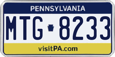 PA license plate MTG8233