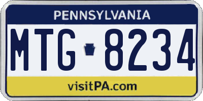 PA license plate MTG8234