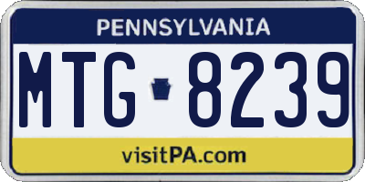 PA license plate MTG8239