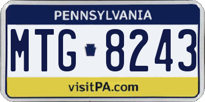 PA license plate MTG8243