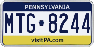 PA license plate MTG8244