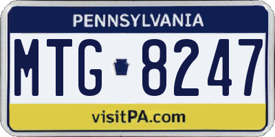 PA license plate MTG8247