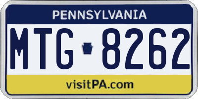 PA license plate MTG8262