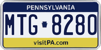 PA license plate MTG8280