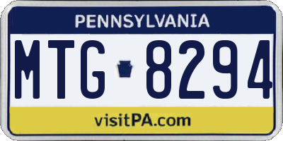 PA license plate MTG8294