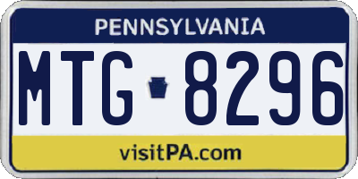 PA license plate MTG8296