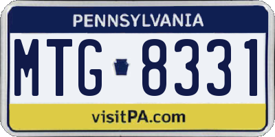 PA license plate MTG8331