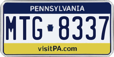 PA license plate MTG8337