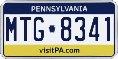 PA license plate MTG8341